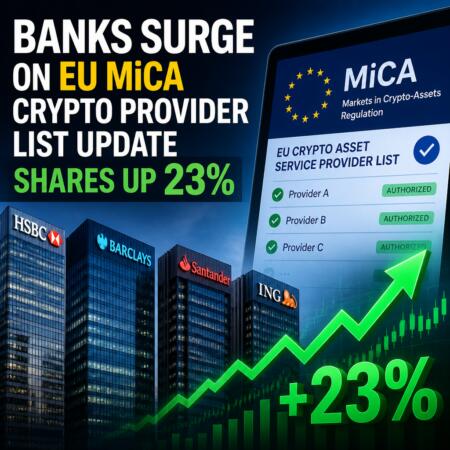 Banks Surge on EU MiCA Crypto Provider List Update, Shares Up 23% Banks Surge On Eu Mica Crypto Provider List Update, Shares Up 23%