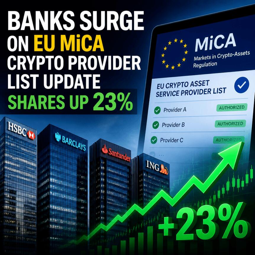 Banks Surge On Eu Mica Crypto Provider List Update, Shares Up 23%