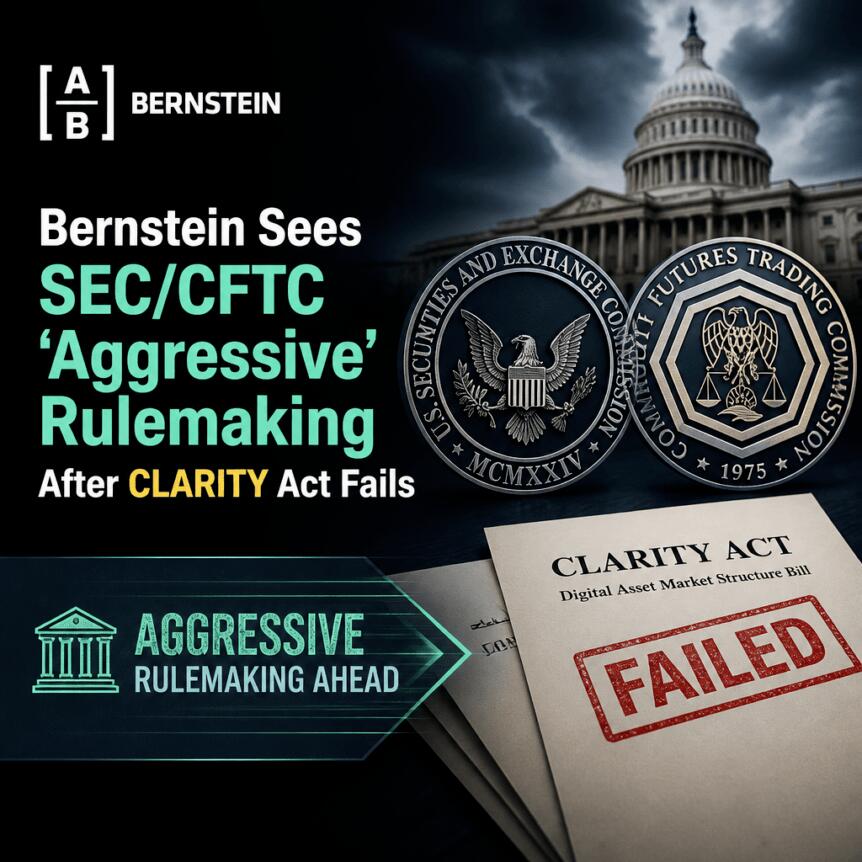 Bernstein Sees Sec/cftc ‘aggressive’ Rulemaking After Clarity Act Fails