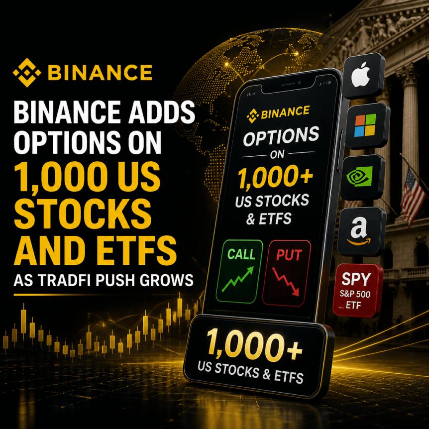 Binance Adds Options On 1,000 Us Stocks And Etfs As Tradfi Push Grows