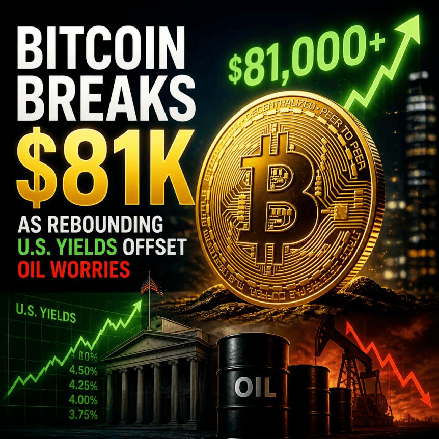 Bitcoin Breaks $81K as Rebounding U.S. Yields Offset Oil Worries Bitcoin Breaks $81k As Rebounding U.s. Yields Offset Oil Worries