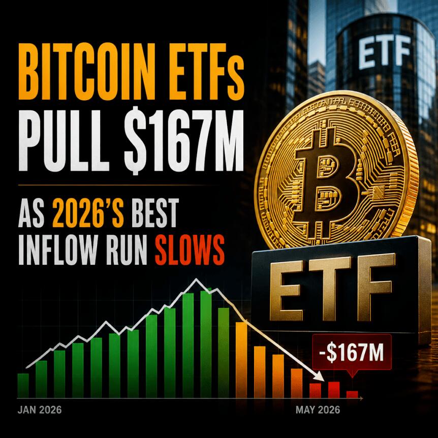 Bitcoin ETFs Pull $167M as 2026’s Best Inflow Run Slows Bitcoin Etfs Pull $167m As 2026’s Best Inflow Run Slows