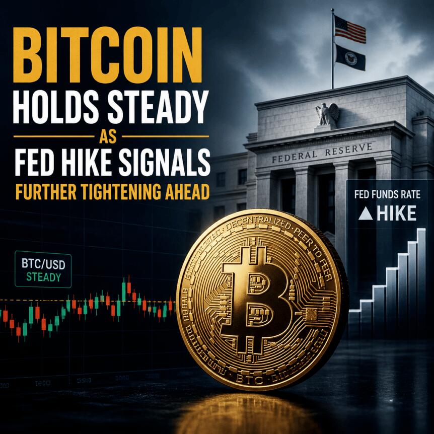 Bitcoin Holds Steady as Fed Hike Signals Further Tightening Ahead
