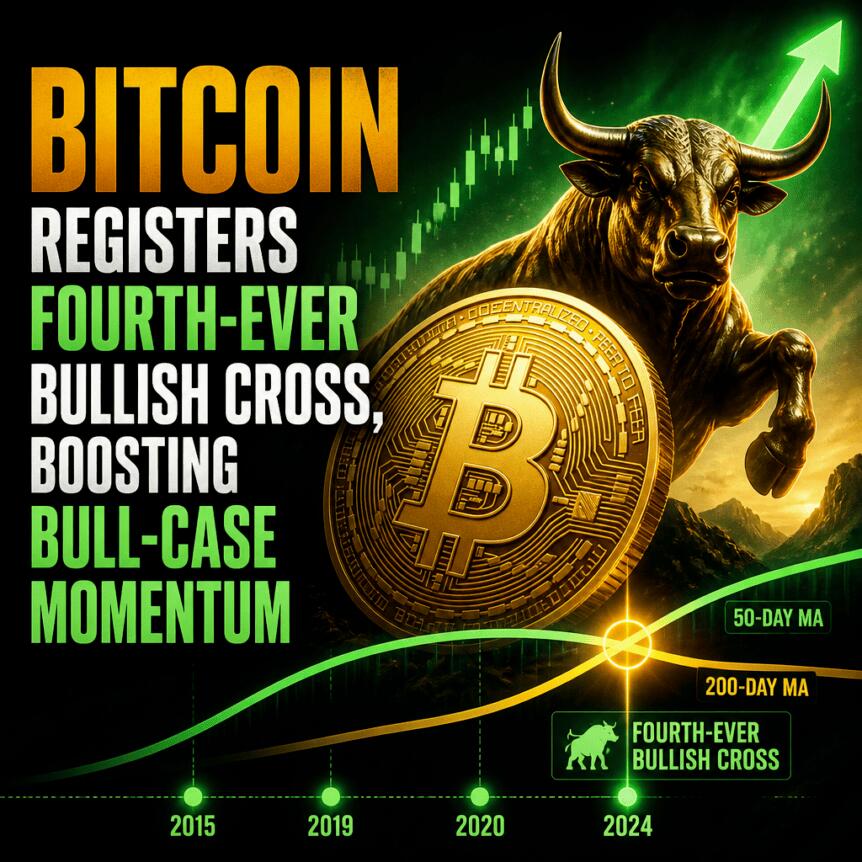 Bitcoin Registers Fourth-Ever Bullish Cross, Boosting Bull-Case Momentum Bitcoin Registers Fourth-Ever Bullish Cross, Boosting Bull-Case Momentum