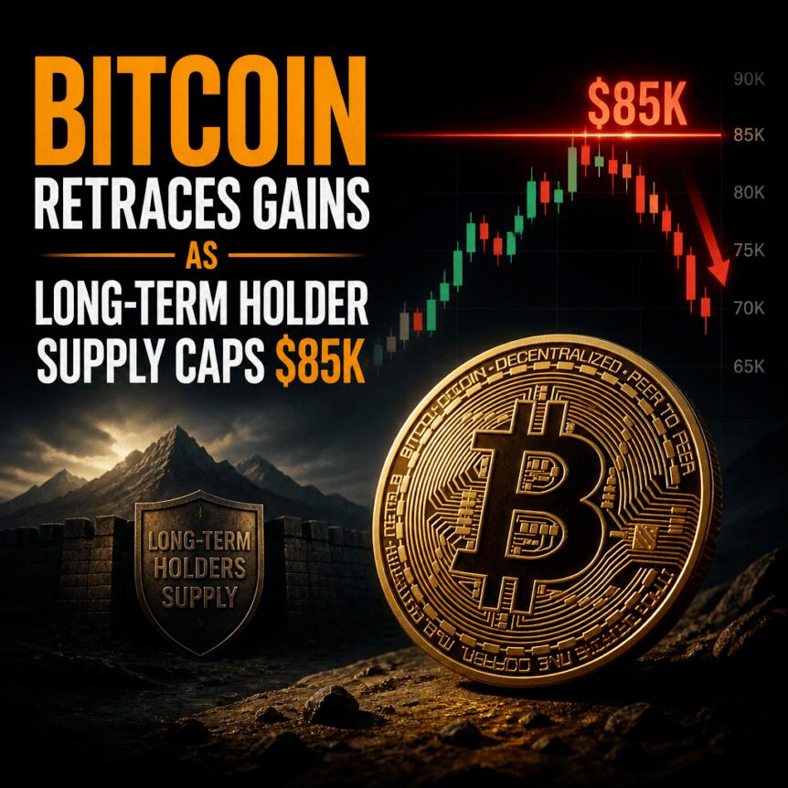 Bitcoin Retraces Gains as Long-Term Holder Supply Caps $85K Bitcoin Retraces Gains As Long-Term Holder Supply Caps $85k