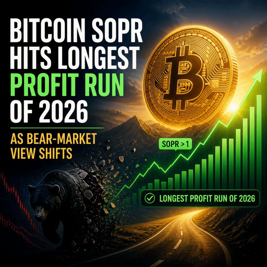 Bitcoin SOPR Hits Longest Profit Run of 2026 as Bear-Market View Shifts Bitcoin Sopr Hits Longest Profit Run Of 2026 As Bear-Market View Shifts