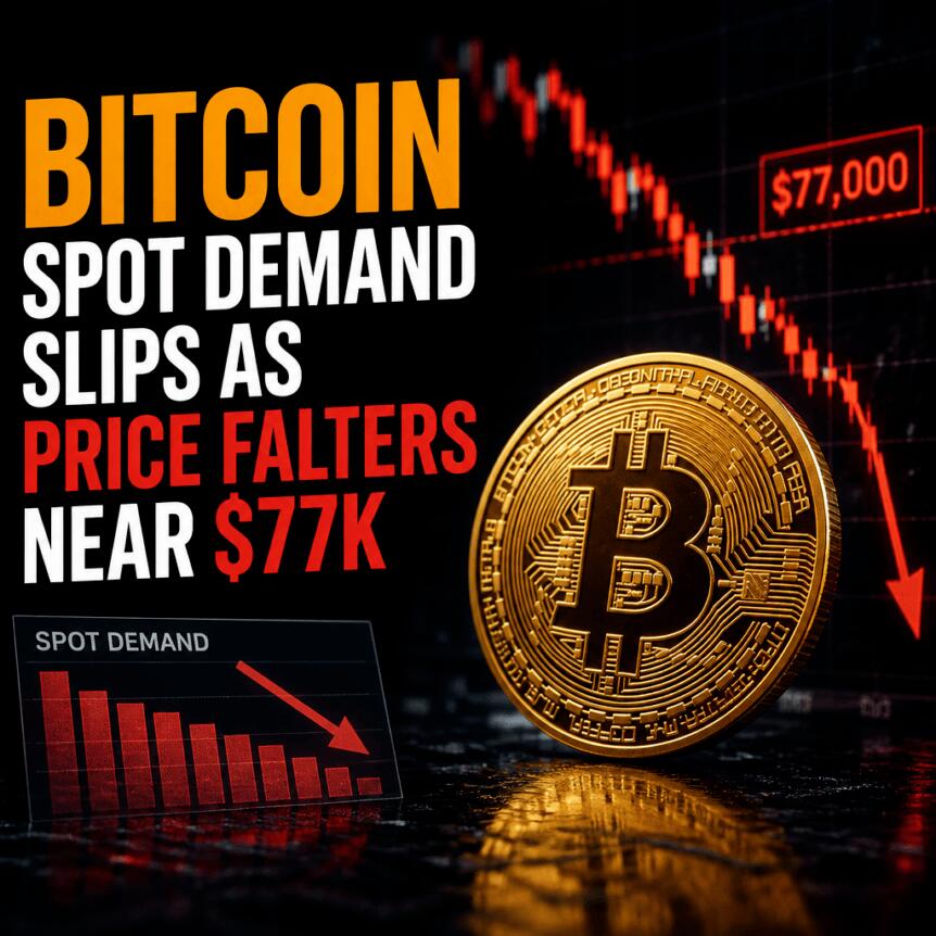 Bitcoin Spot Demand Slips As Price Falters Near $77k