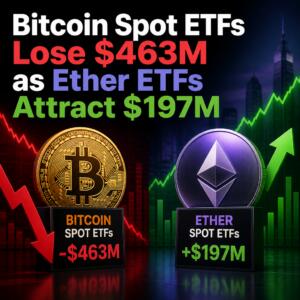 Bitcoin Spot Etfs Lose $463m As Ether Etfs Attract $197m