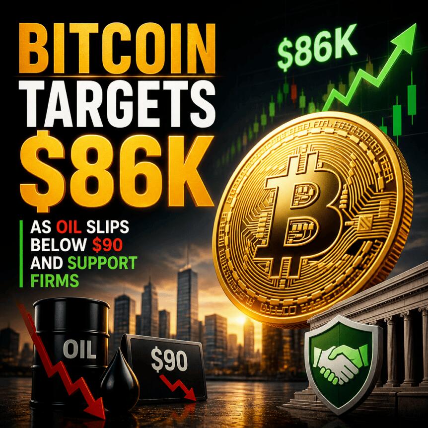 Bitcoin Targets $86K as Oil Slips Below $90 and Support Firms Bitcoin Targets $86k As Oil Slips Below $90 And Support Firms