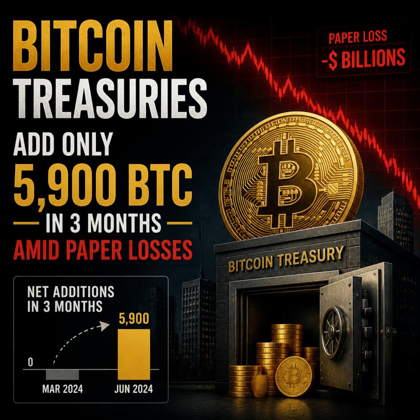 Bitcoin Treasuries Add Only 5,900 BTC in 3 Months Amid Paper Losses Bitcoin Treasuries Add Only 5,900 Btc In 3 Months Amid Paper Losses