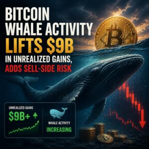 Bitcoin Whale Activity Lifts $9b In Unrealized Gains, Adds Sell-Side Risk