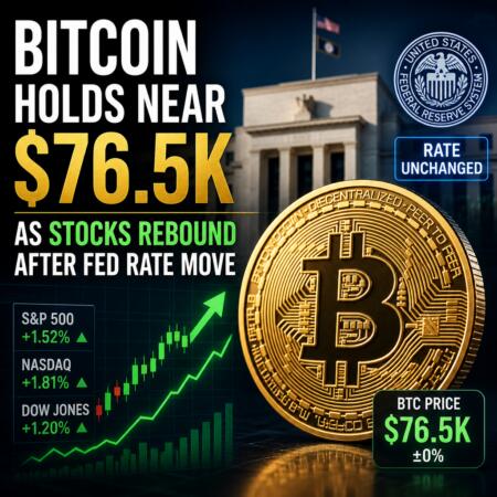 Bitcoin holds near $76.5K as stocks rebound after Fed rate move Bitcoin Holds Near $76.5k As Stocks Rebound After Fed Rate Move