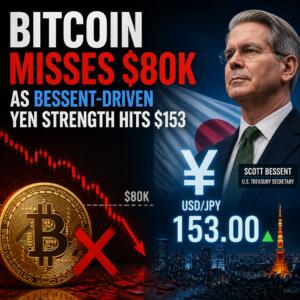 Bitcoin misses $80K as Bessent-driven yen strength hits $153 Bitcoin Misses $80k As Bessent-Driven Yen Strength Hits $153