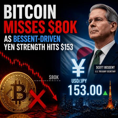 Bitcoin misses $80K as Bessent-driven yen strength hits $153 Bitcoin Misses $80k As Bessent-Driven Yen Strength Hits $153