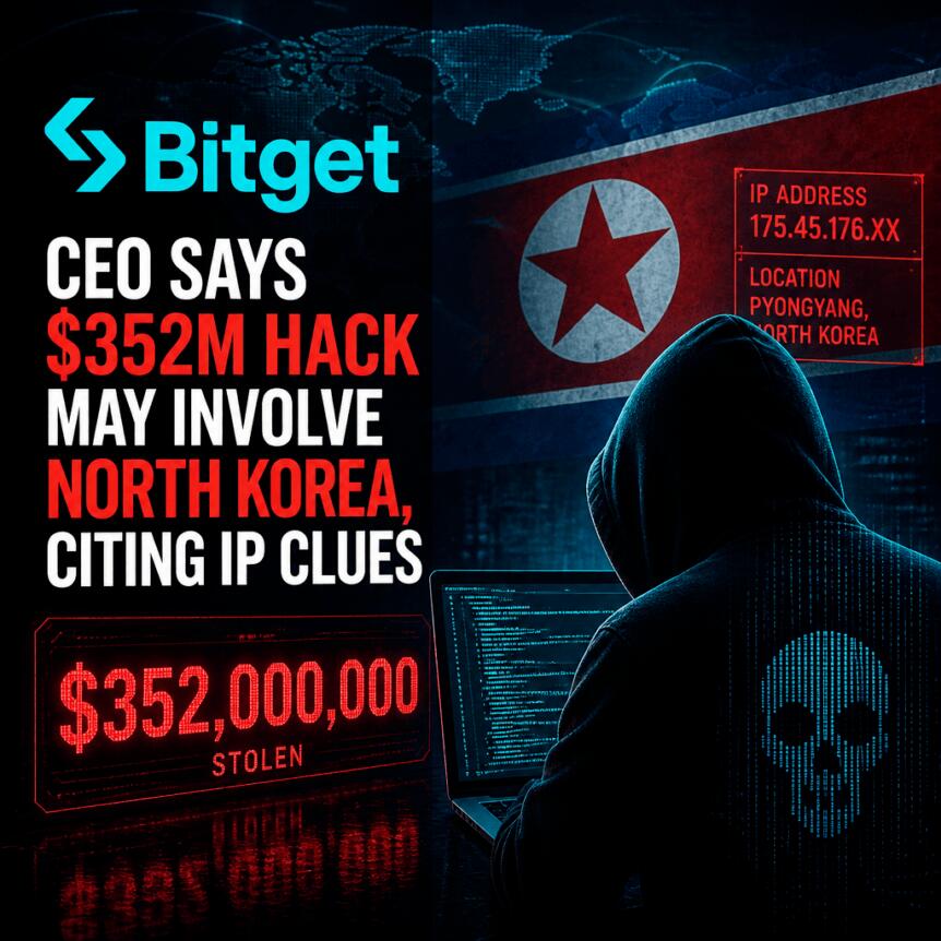 Bitget CEO Says $352M Hack May Involve North Korea, Citing IP Clues