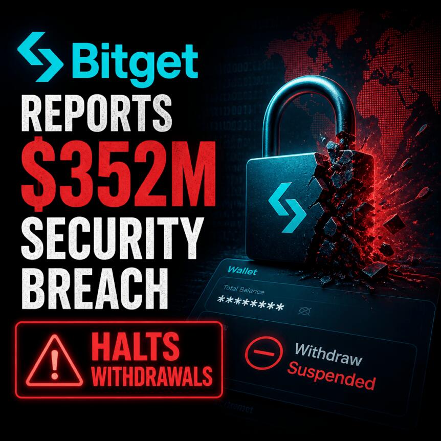 Bitget Reports $352M Security Breach, Halts Withdrawals