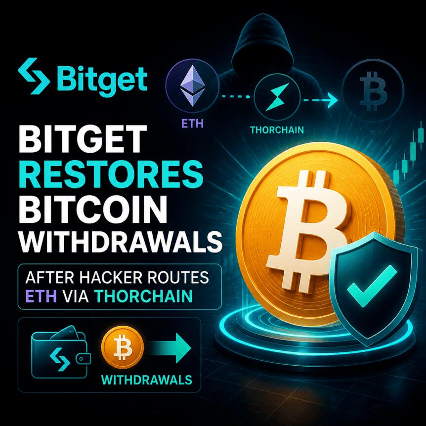 Bitget Restores Bitcoin Withdrawals After Hacker Routes Eth Via Thorchain