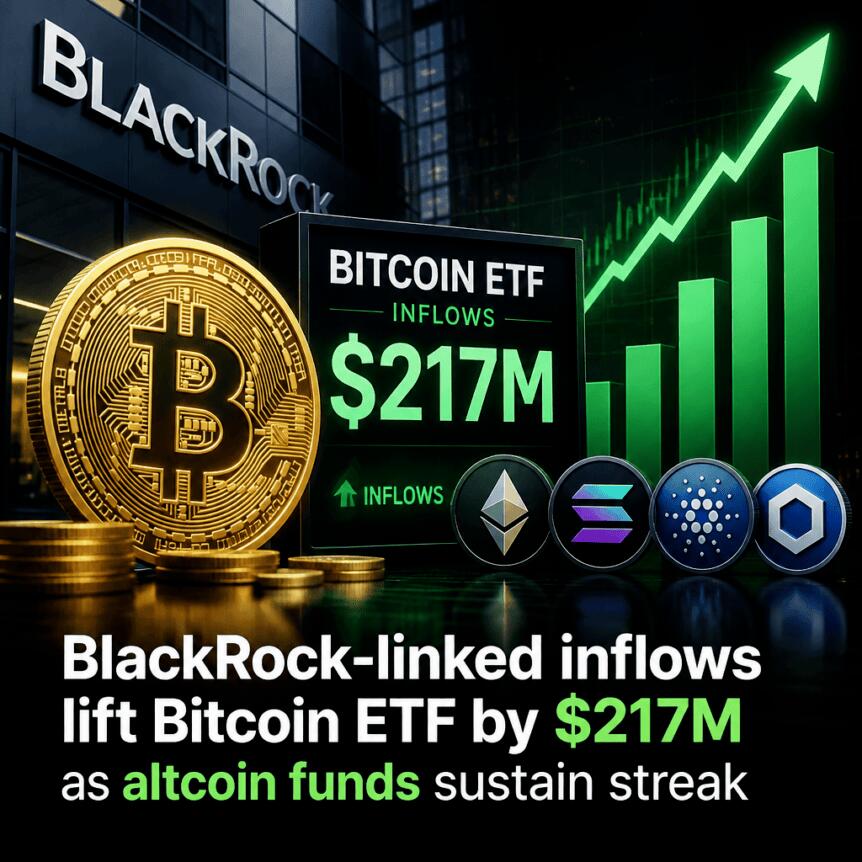 BlackRock-linked inflows lift Bitcoin ETF by $217M as altcoin funds sustain streak Blackrock-Linked Inflows Lift Bitcoin Etf By $217m As Altcoin Funds Sustain Streak