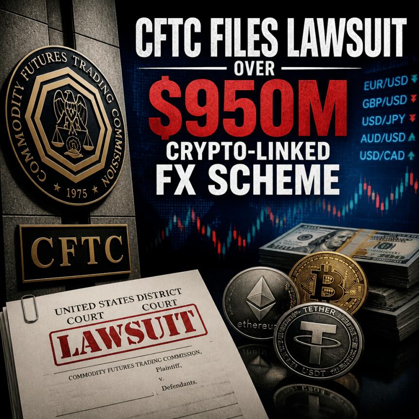 CFTC Files Lawsuit Over $950M Crypto-Linked FX Scheme