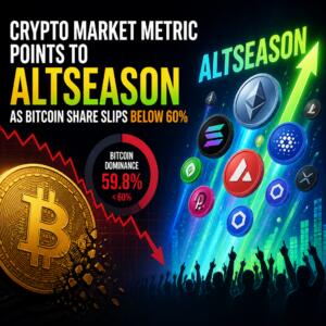Crypto Market Metric Points to Altseason as Bitcoin Share Slips Below 60% Crypto Market Metric Points To Altseason As Bitcoin Share Slips Below 60%