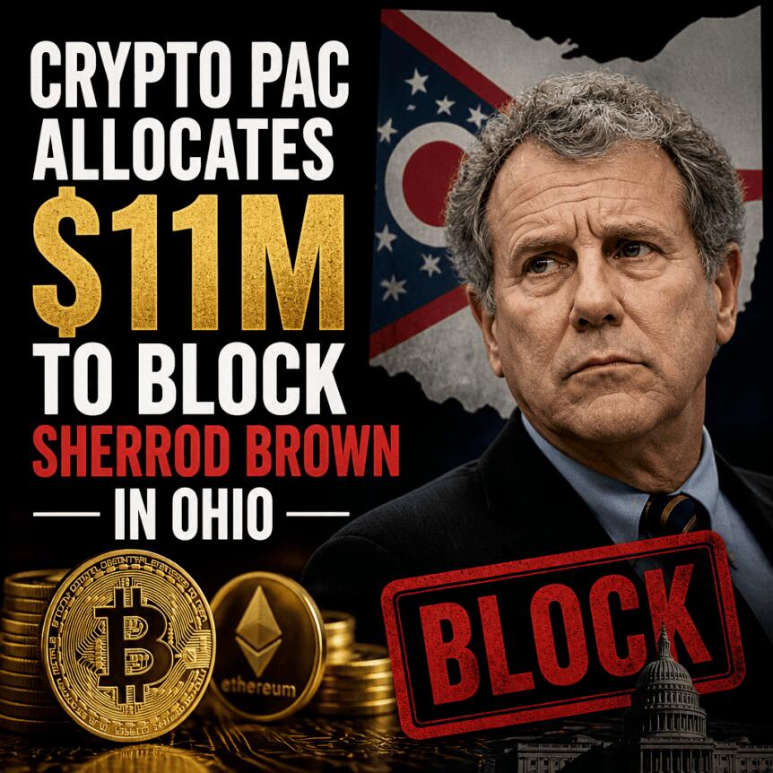 Crypto PAC Allocates $11M to Block Sherrod Brown in Ohio Crypto Pac Allocates $11m To Block Sherrod Brown In Ohio