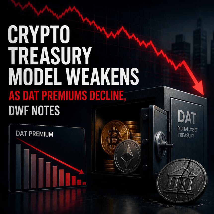 Crypto Treasury Model Weakens as DAT Premiums Decline, DWF Notes
