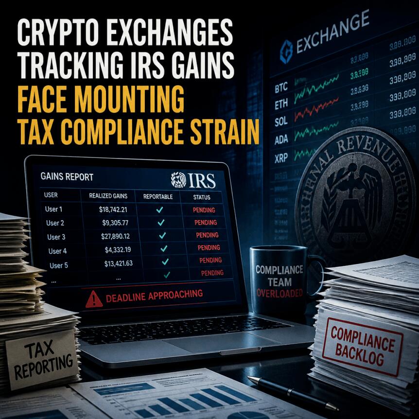 Crypto exchanges tracking IRS gains face mounting tax compliance strain Crypto Exchanges Tracking Irs Gains Face Mounting Tax Compliance Strain