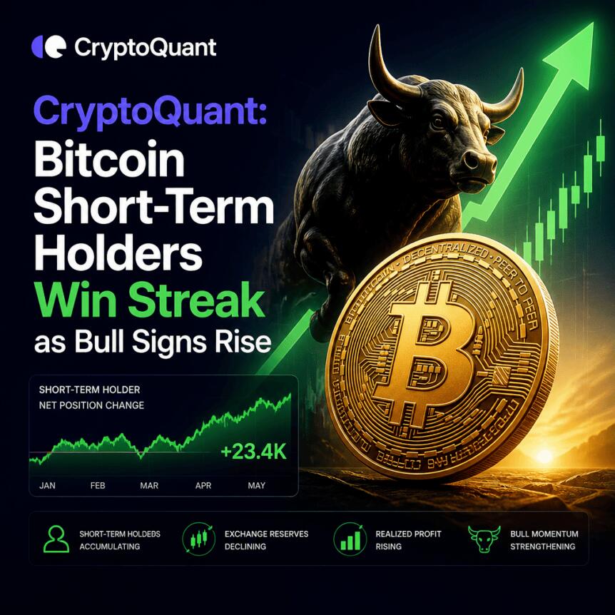 CryptoQuant: Bitcoin Short-Term Holders Win Streak as Bull Signs Rise Cryptoquant: Bitcoin Short-Term Holders Win Streak As Bull Signs Rise