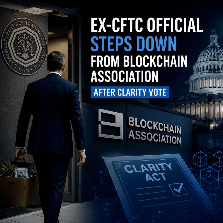Ex-CFTC Official Steps Down from Blockchain Association After CLARITY Vote Ex-Cftc Official Steps Down From Blockchain Association After Clarity Vote