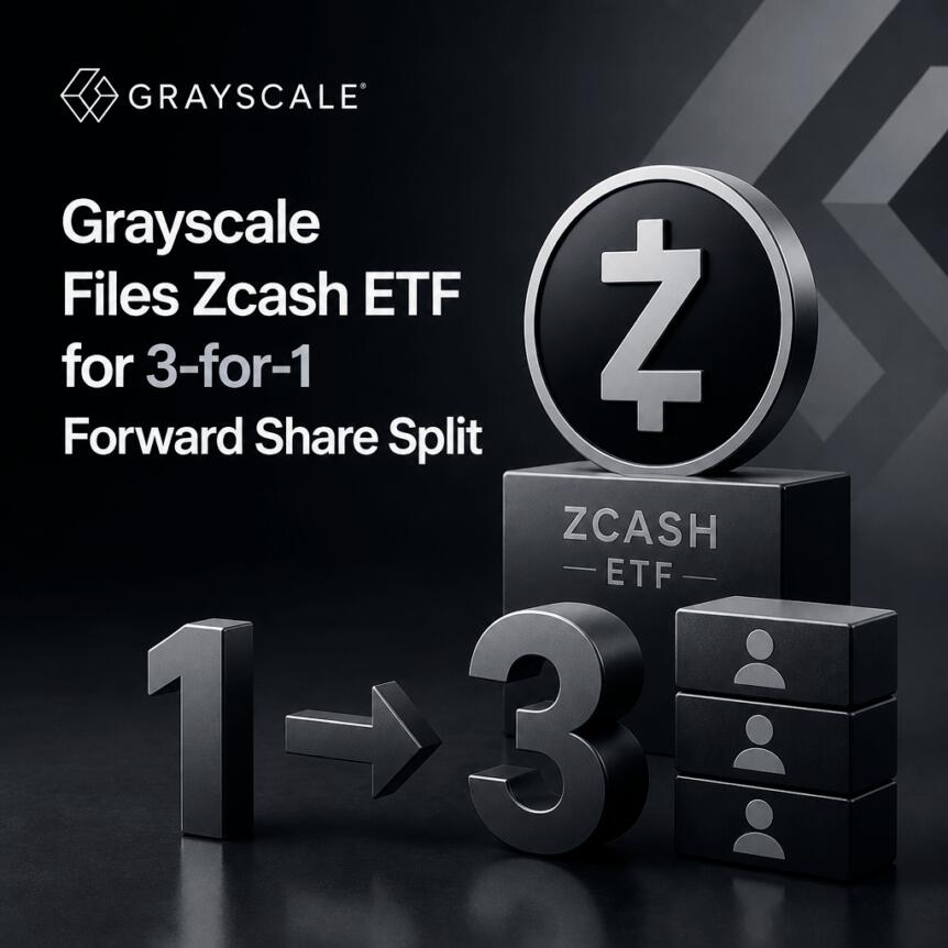 Grayscale Files Zcash ETF for 3-for-1 Forward Share Split