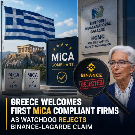 Greece Welcomes First MiCA Compliant Firms as Watchdog Rejects Binance-Lagarde Claim Greece Welcomes First Mica Compliant Firms As Watchdog Rejects Binance-Lagarde Claim