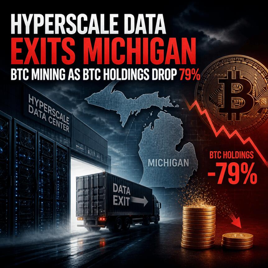 Hyperscale Data Exits Michigan BTC Mining as BTC Holdings Drop 79% Hyperscale Data Exits Michigan Btc Mining As Btc Holdings Drop 79%