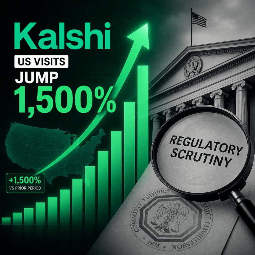 Kalshi US Visits Jump 1,500% as Regulatory Scrutiny Intensifies Kalshi Us Visits Jump 1,500% As Regulatory Scrutiny Intensifies