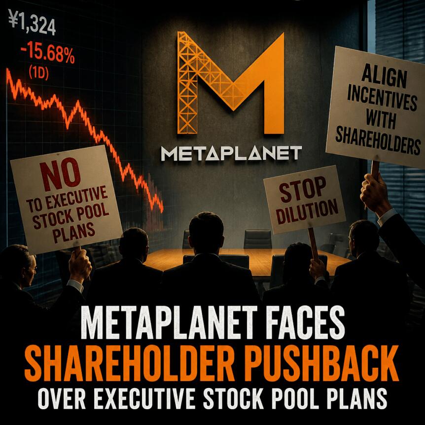 Metaplanet Faces Shareholder Pushback Over Executive Stock Pool Plans Metaplanet Faces Shareholder Pushback Over Executive Stock Pool Plans
