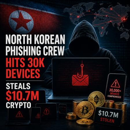 North Korean Phishing Crew Hits 30K Devices, Steals $10.7M Crypto North Korean Phishing Crew Hits 30k Devices, Steals $10.7m Crypto