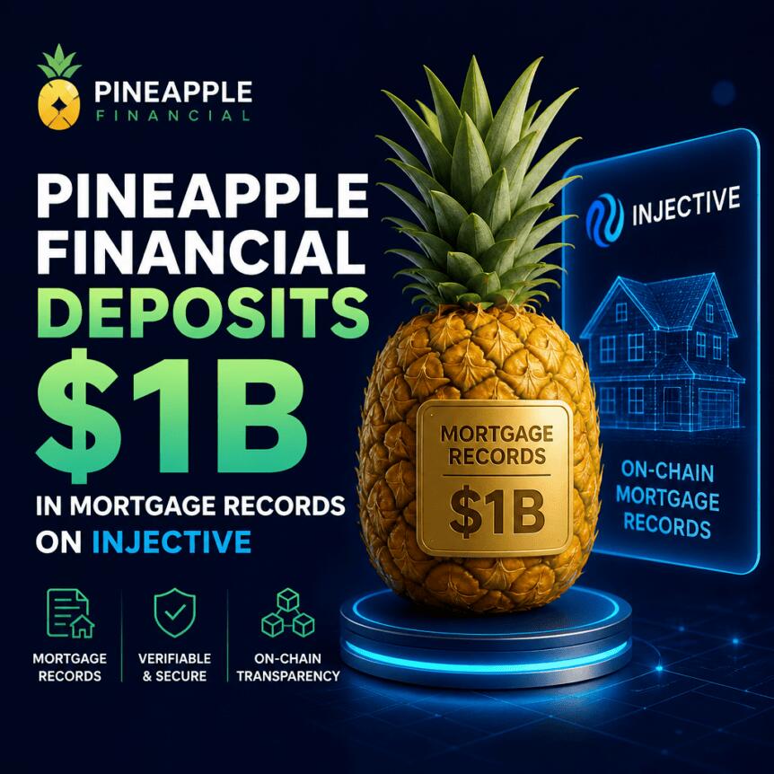 Pineapple Financial Deposits $1B in Mortgage Records on Injective Pineapple Financial Deposits $1b In Mortgage Records On Injective