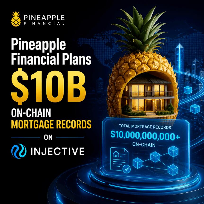 Pineapple Financial Plans $10b On-Chain Mortgage Records On Injective