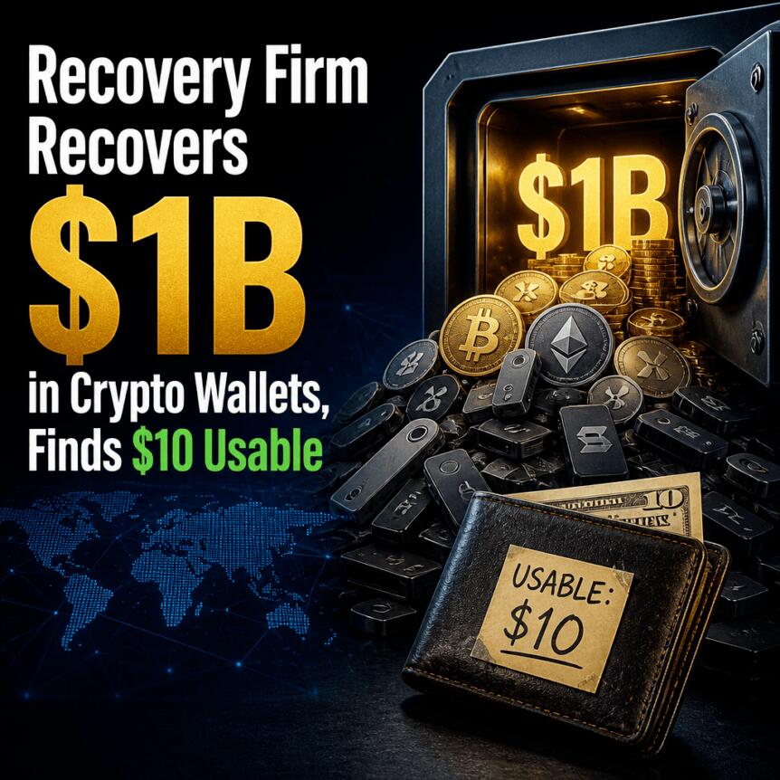 Recovery Firm Recovers $1B in Crypto Wallets, Finds $10 Usable Recovery Firm Recovers $1b In Crypto Wallets, Finds $10 Usable