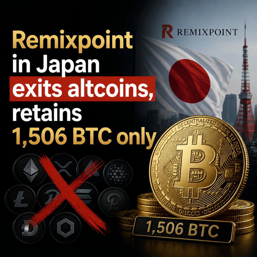 Remixpoint in Japan exits altcoins, retains 1,506 BTC only