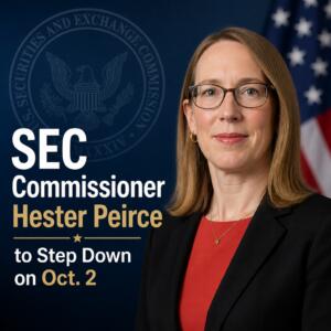 Sec Commissioner Hester Peirce To Step Down On Oct. 2