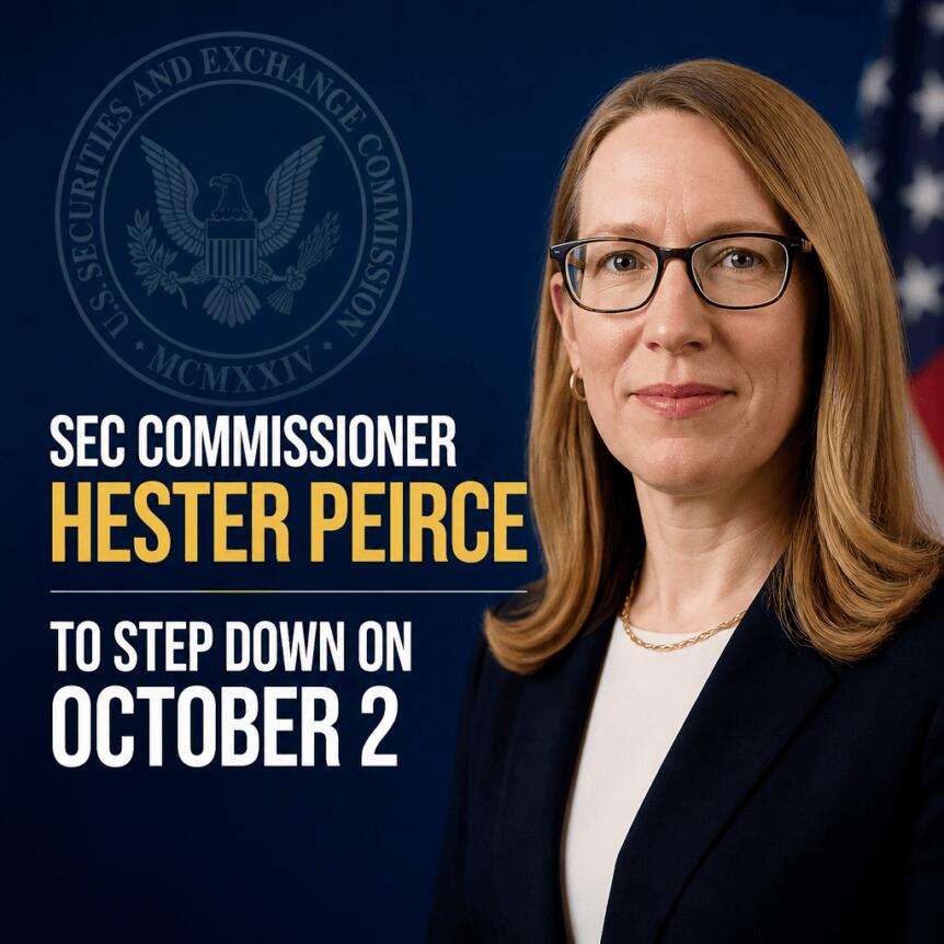 SEC Commissioner Hester Peirce to Step Down on October 2 Sec Commissioner Hester Peirce To Step Down On October 2