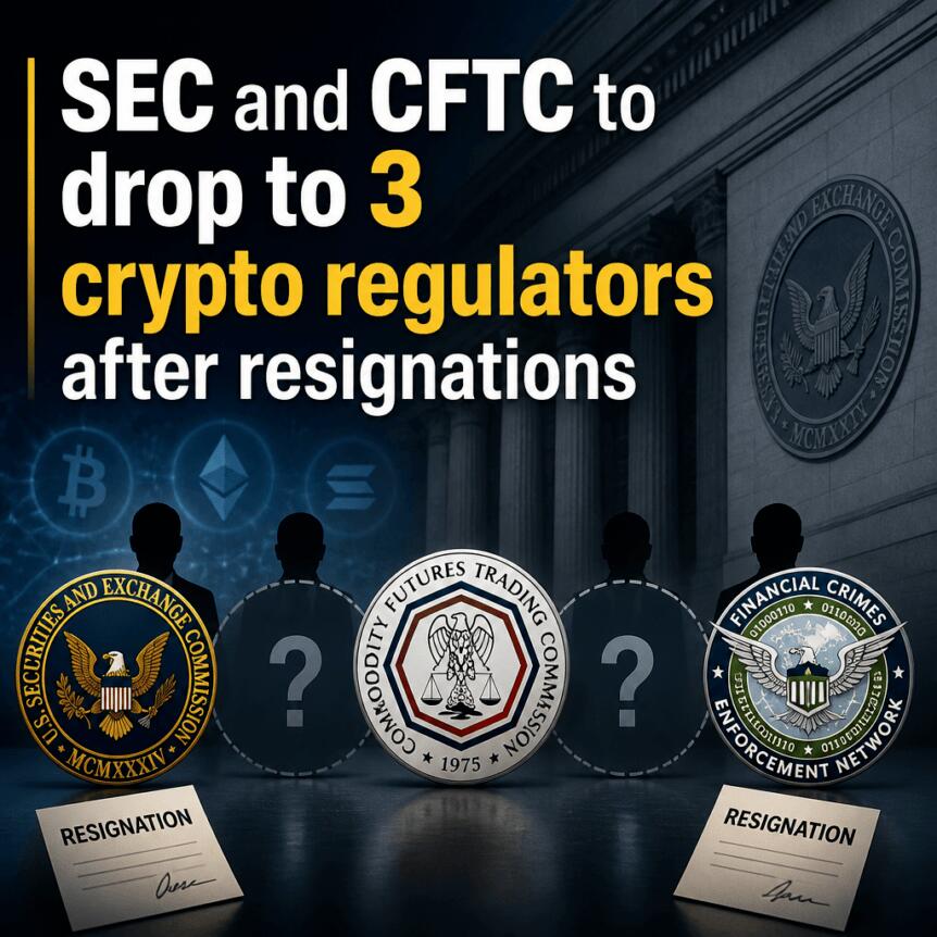SEC and CFTC to drop to 3 crypto regulators after resignations Sec And Cftc To Drop To 3 Crypto Regulators After Resignations