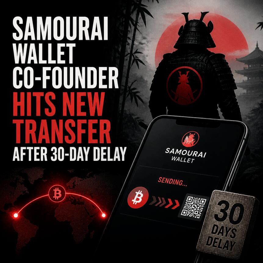 Samourai Wallet Co-Founder Hits New Transfer After 30-Day Delay