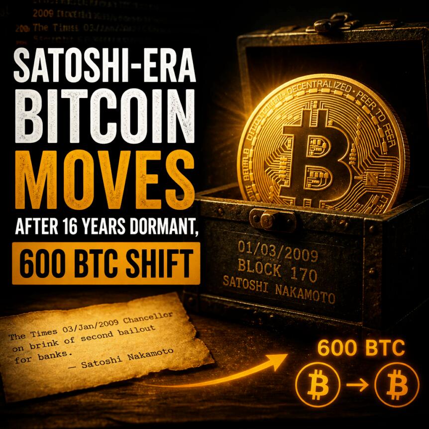 Satoshi-Era Bitcoin Moves After 16 Years Dormant, 600 BTC Shift Satoshi-Era Bitcoin Moves After 16 Years Dormant, 600 Btc Shift