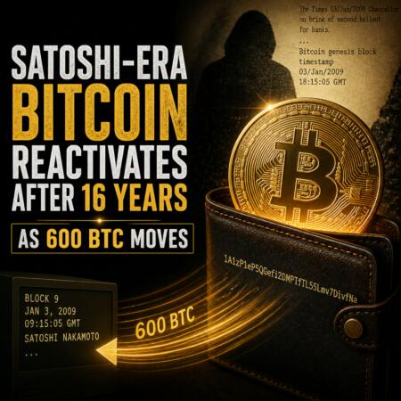 Satoshi-Era Bitcoin Reactivates After 16 Years as 600 BTC Moves Satoshi-Era Bitcoin Reactivates After 16 Years As 600 Btc Moves