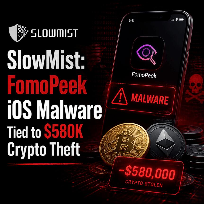 SlowMist: FomoPeek iOS Malware Tied to $580K Crypto Theft Slowmist: Fomopeek Ios Malware Tied To $580k Crypto Theft