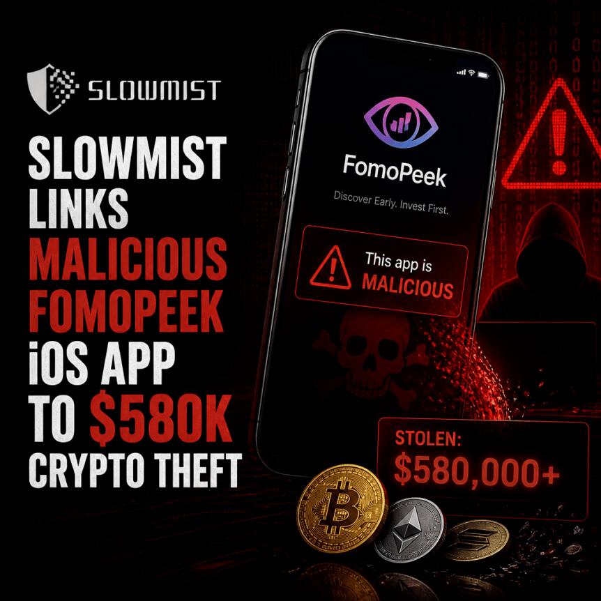 SlowMist Links Malicious FomoPeek iOS App to $580K Crypto Theft Slowmist Links Malicious Fomopeek Ios App To $580k Crypto Theft