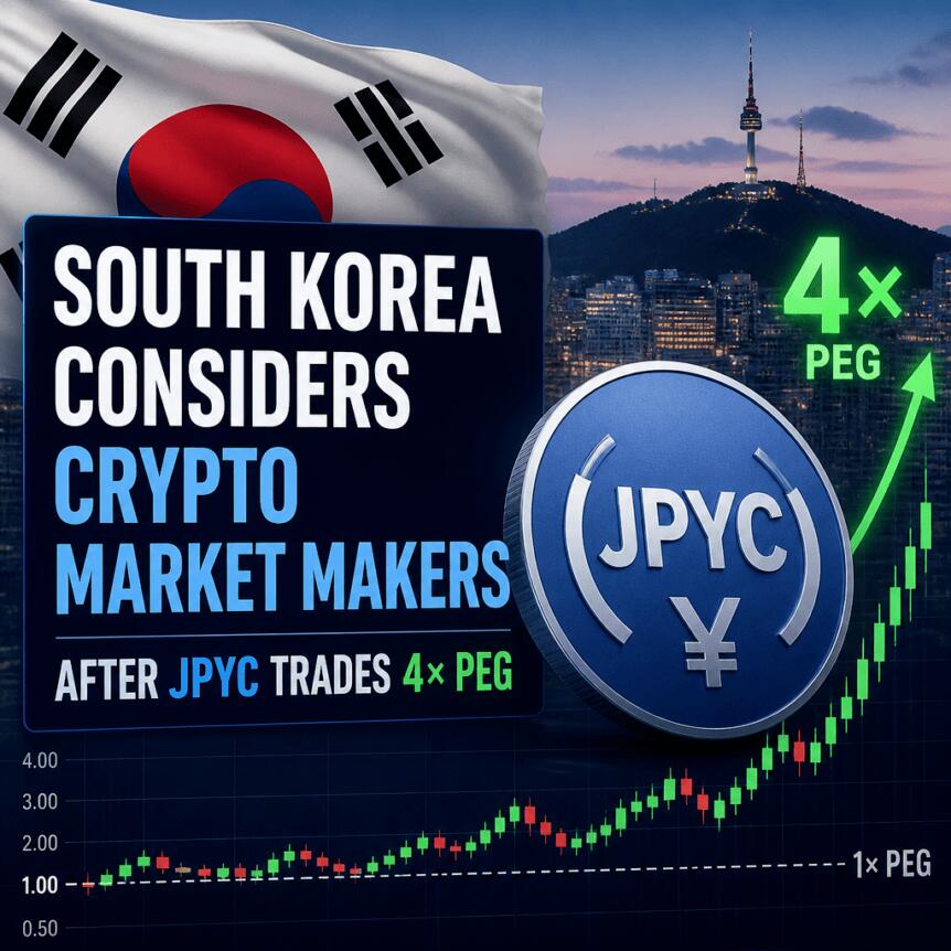 South Korea Considers Crypto Market Makers After Jpyc Trades 4× Peg