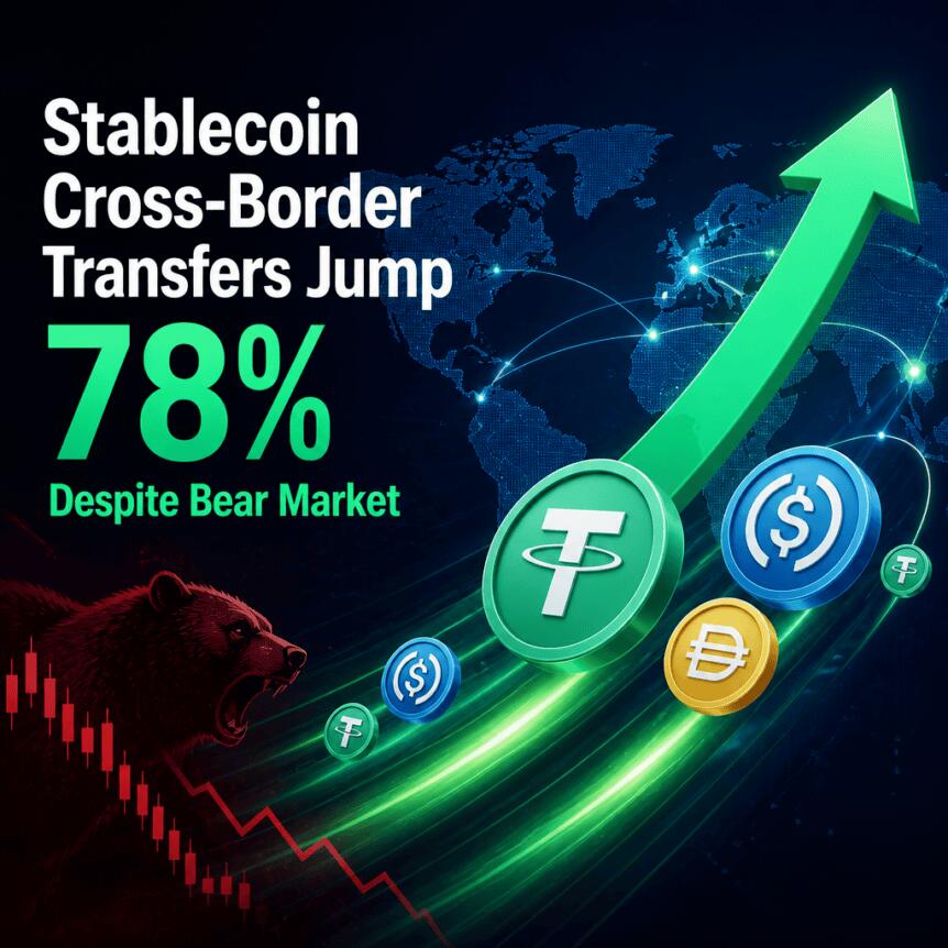 Stablecoin Cross-Border Transfers Jump 78% Despite Bear Market