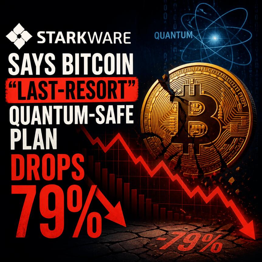 StarkWare Says Bitcoin “Last-Resort” Quantum-Safe Plan Drops 79% Starkware Says Bitcoin “last-Resort” Quantum-Safe Plan Drops 79%